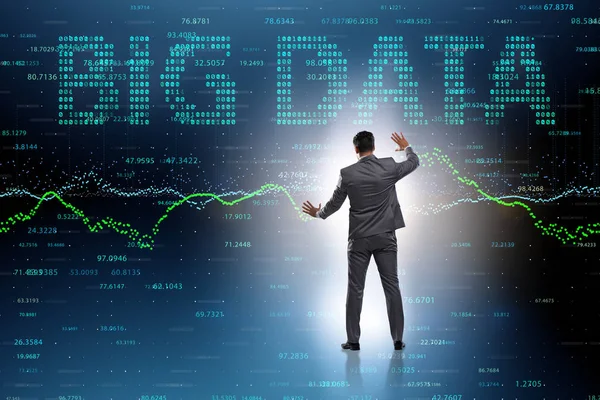 Fintech finansiellt big data koncept med analytiker — Stockfoto
