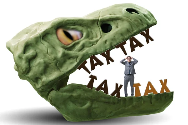 高い税金の顎のビジネスマン — ストック写真