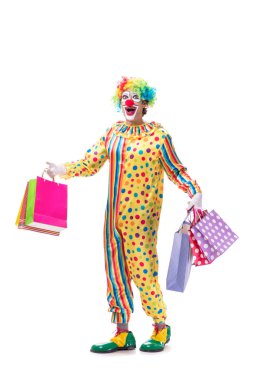 Beyaz arka planda izole komik palyaço