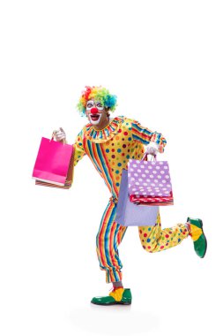 Beyaz arka planda izole komik palyaço