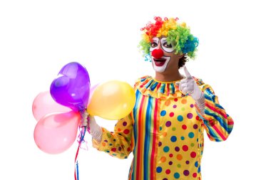 Beyaz arka planda izole komik palyaço