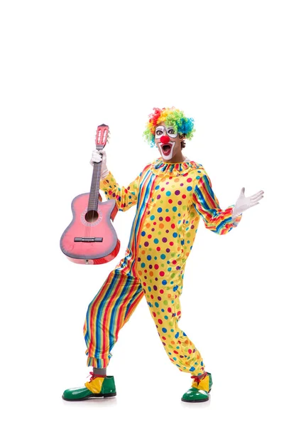 Lustige Clown isoliert auf weißem Hintergrund — Stockfoto