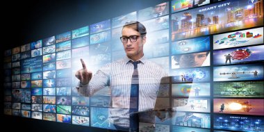 İş adamıyla fotoğraf kolajı