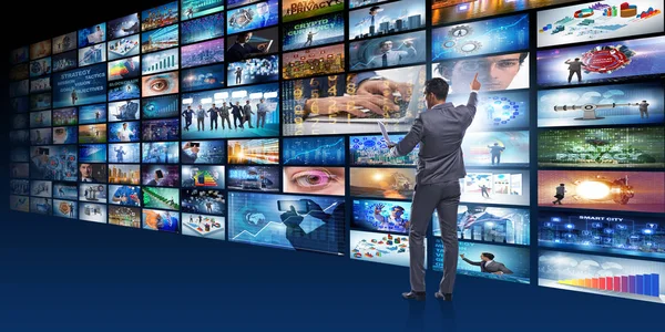 Collage von Fotos mit Geschäftsmann — Stockbild Collage von Fotos mit Geschäftsmann — Stockfoto