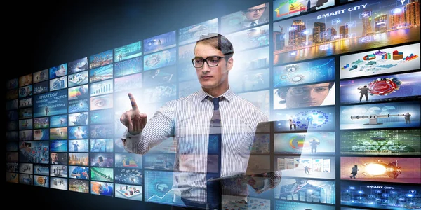 Collage von Fotos mit Geschäftsmann — Stockbild Collage von Fotos mit Geschäftsmann — Stockfoto