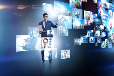 İş adamıyla fotoğraf kolajı