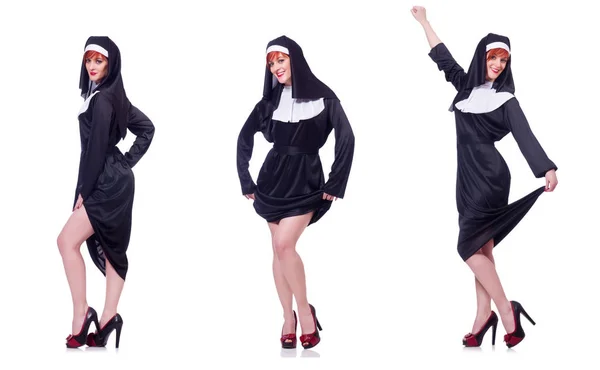 Nun isolated on the white background — Stock Photo, Image