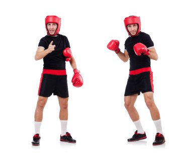 Beyaz tenli komik boksör.