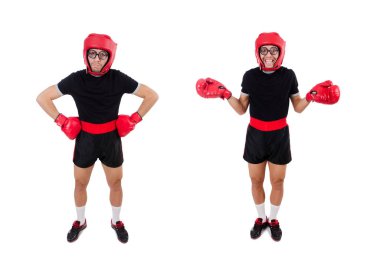 Beyaz tenli komik boksör.