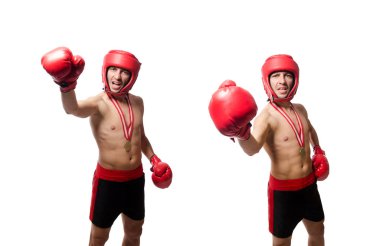 Beyaz tenli komik boksör.