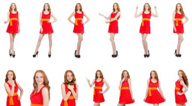 genç güzel kız beyaz izole