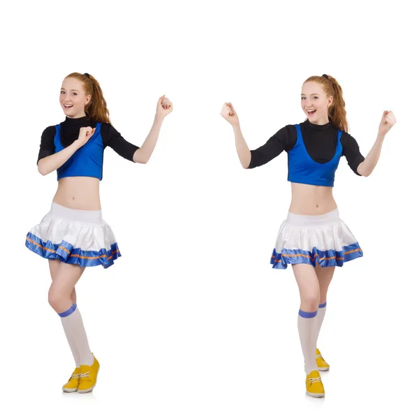 Cheerleader isolated on the white background — Stock Photo, Image