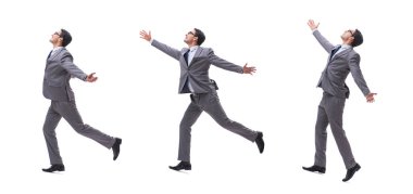 Genç ve zarif iş adamı beyazlar içinde. 