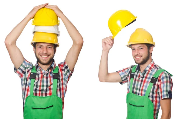 Trabajador industrial aislado en blanco — Foto de Stock