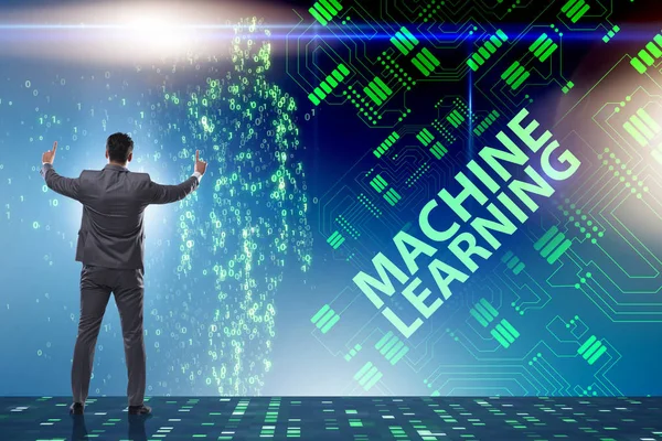 Conceito de aprendizado de máquina como tecnologia moderna — Fotografia de Stock