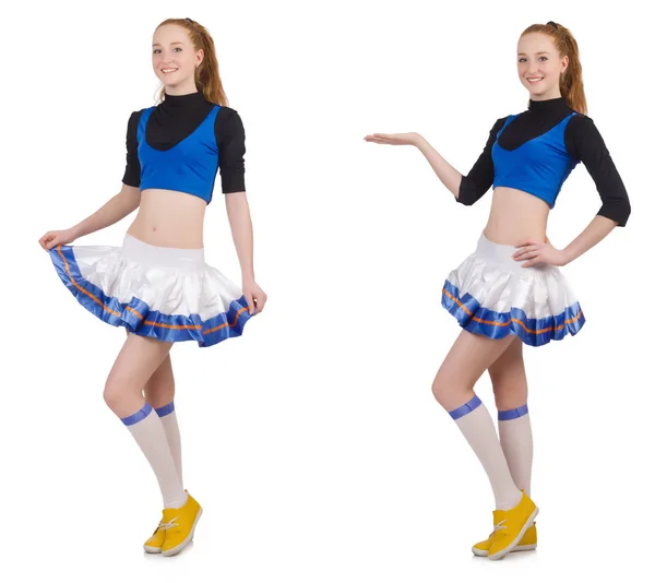 Cheerleader isolated on the white background — Stock Photo, Image