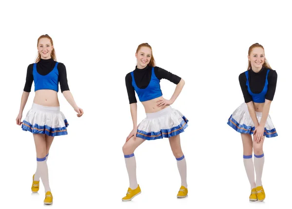 Cheerleader geïsoleerd op de witte achtergrond — Stockfoto