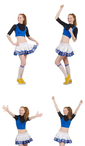 Cheerleader geïsoleerd op de witte achtergrond — Stockfoto