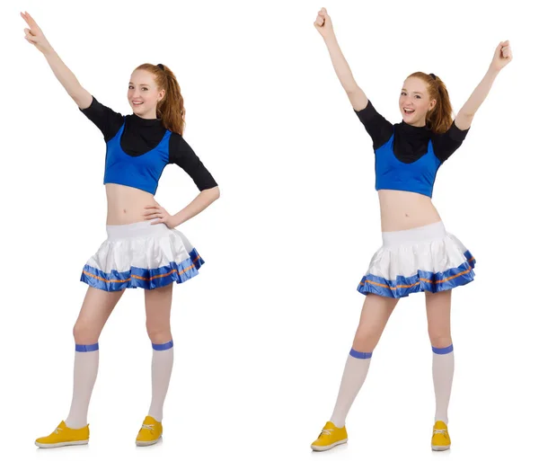 Cheerleader Geïsoleerd Witte Achtergrond — Stockfoto