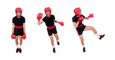 Beyaz tenli komik boksör.