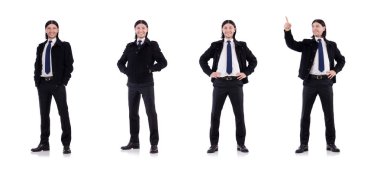 Genç işadamı beyazda izole edilmiş