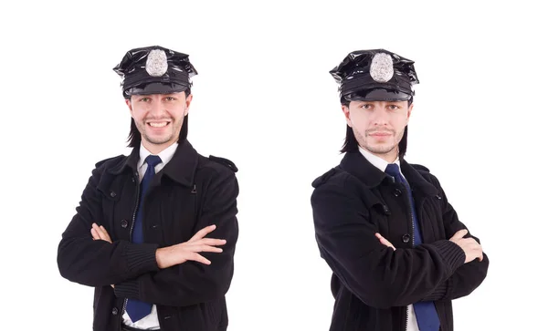 Policial isolado em branco — Fotografia de Stock