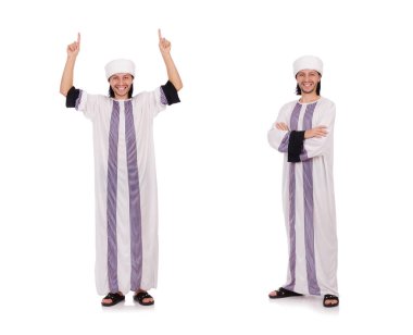 Beyaz üzerine izole edilmiş Arap adam kavramı