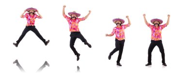 Beyaz izole Meksika atlama