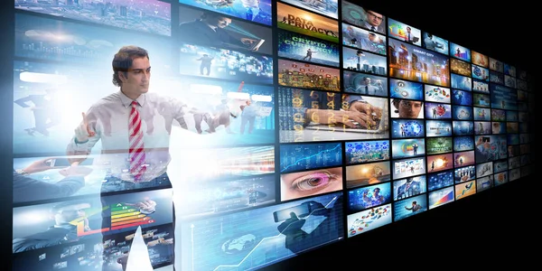 Collage von Fotos mit Geschäftsmann — Stockbild Collage von Fotos mit Geschäftsmann — Stockfoto