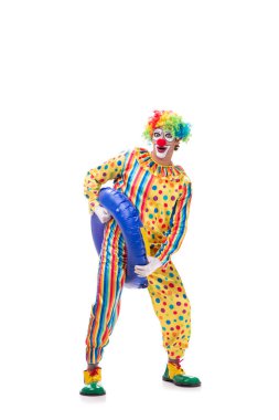 Beyaz arka planda izole komik palyaço