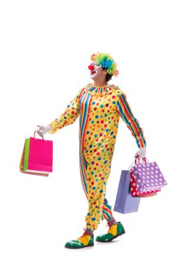 Beyaz arka planda izole komik palyaço