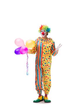 Beyaz arka planda izole komik palyaço