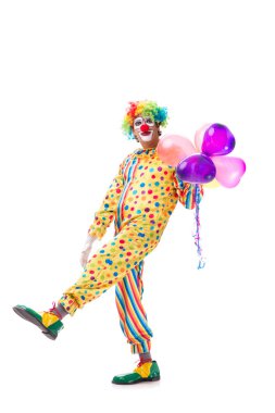 Beyaz arka planda izole komik palyaço