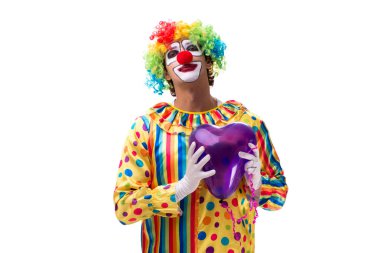 Beyaz arka planda izole komik palyaço