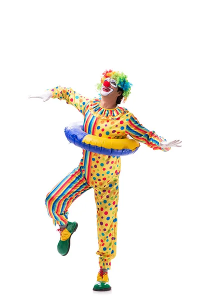 Lustige Clown isoliert auf weißem Hintergrund — Stockfoto