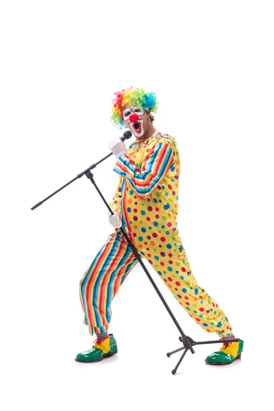 Lustige Clown isoliert auf weißem Hintergrund — Stockfoto