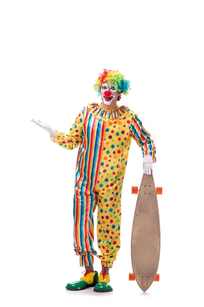 Rolig clown isolerad på vit bakgrund — Stockfoto