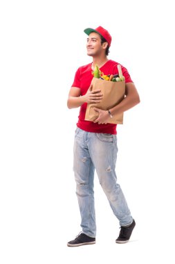 Beyaz arkaplanda izole edilmiş alışveriş konsepti