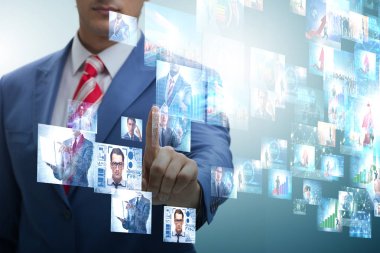 İş adamıyla fotoğraf kolajı