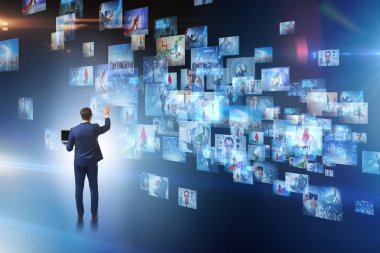 İş adamıyla fotoğraf kolajı