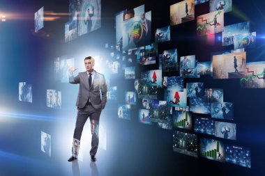 İş adamıyla fotoğraf kolajı