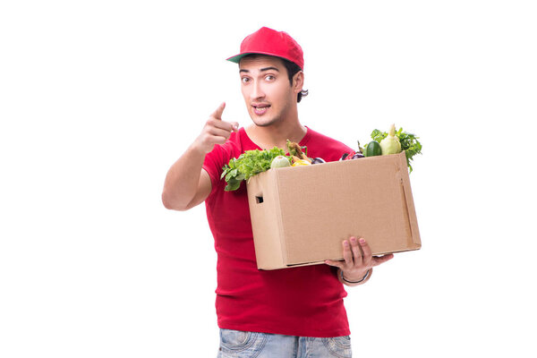 Концепция доставки товаров изолирована на белом фоне
