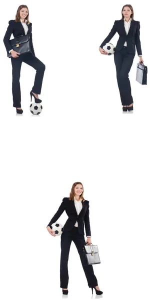 Beyaz topu ile Businesslady — Stok fotoğraf