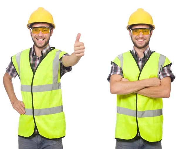 Trabajador industrial aislado en blanco —  Fotos de Stock