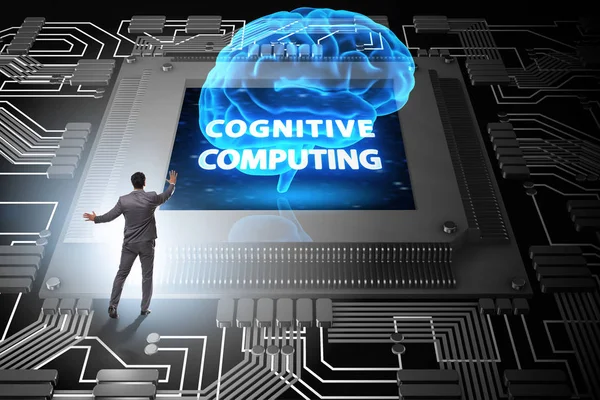Cognitive computing concept as future technology with businessma