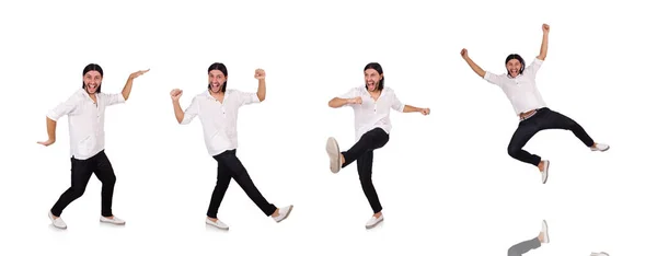 Joven con sombrero aislado en blanco —  Fotos de Stock