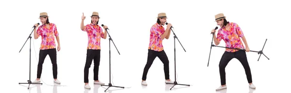 Man in colourful shirt isolated on white — Stock Photo, Image