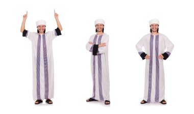 Beyaz üzerine izole edilmiş Arap adam kavramı