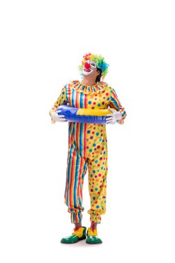 Beyaz arka planda izole komik palyaço