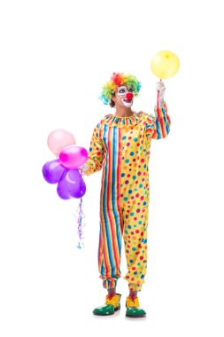Beyaz arka planda izole komik palyaço
